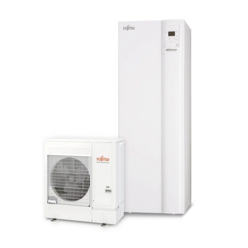 10 kW FUJITSU WGYA100ML3/WOYA100KLT (hidraulikus egység+kültéri egység) Waterstage levegő-víz hőszivattyú (beépített 190 literes HMV tartállyal) COMFORT DUO ,230V, R32